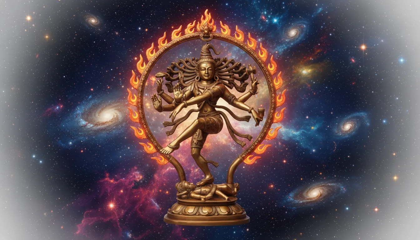 nataraja with cosmic background stars space png transparent edges