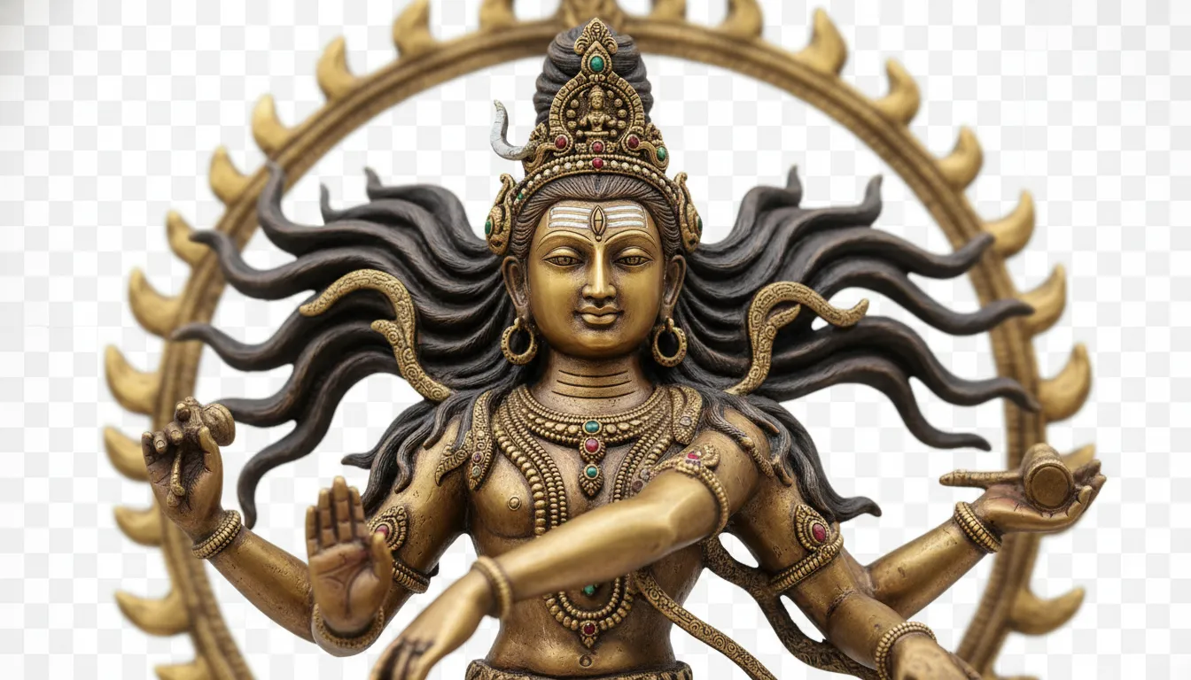 nataraja with flowing hair detail png transparent background