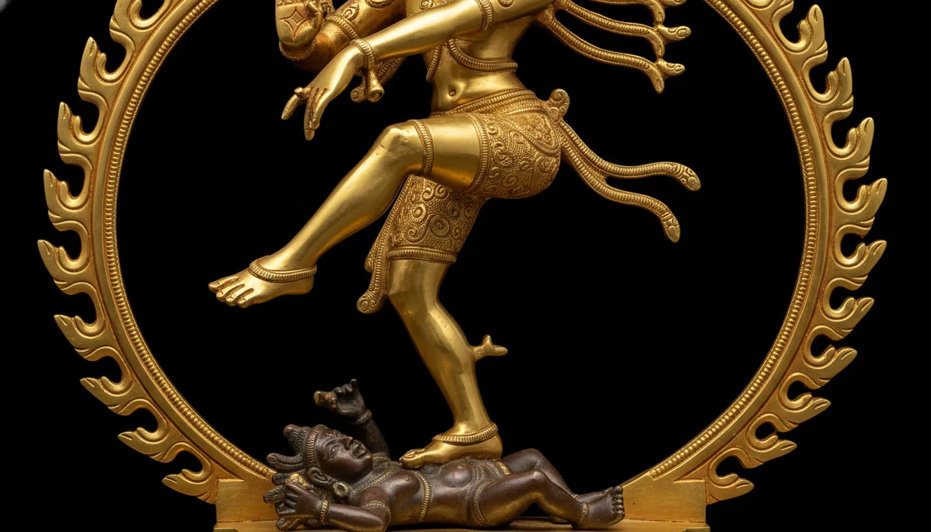nataraja with raised left leg ananda tandava pose of bliss