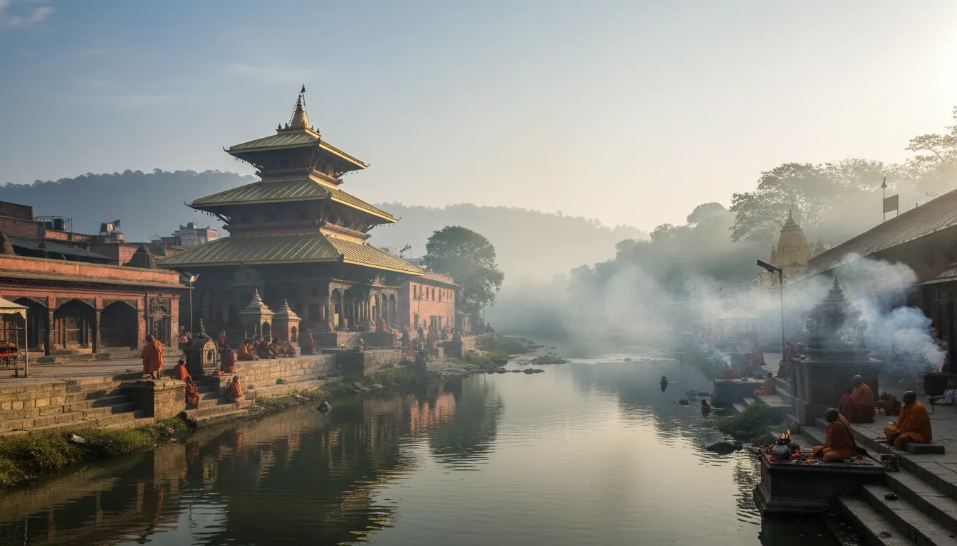 Pashupatinath Mahadev mandir on the banks of Bagmati river