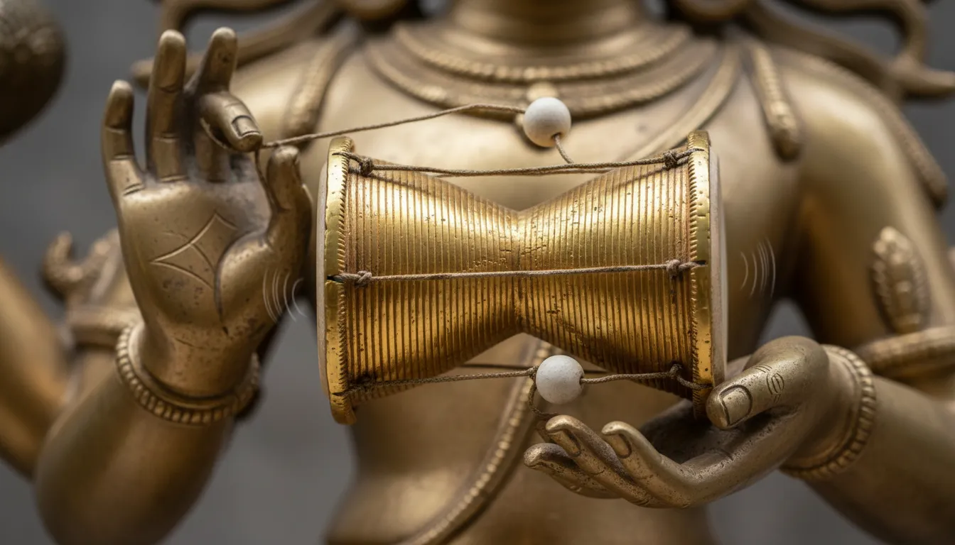 golden nataraja right hand damaru drum sound of creation