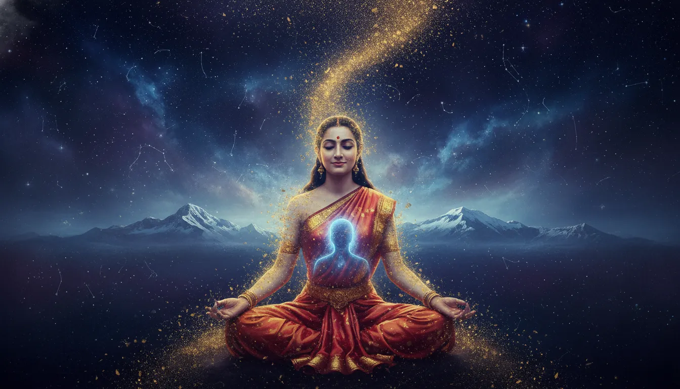 Sati transforming into divine light in Mahadev serial
