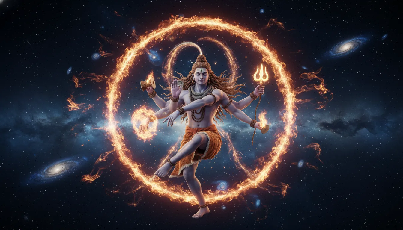 Cosmic dance of Lord Shiva har har mahadev photo 3d.