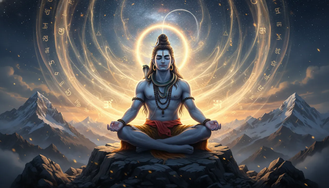 Lord Shiva glowing with spiritual aura