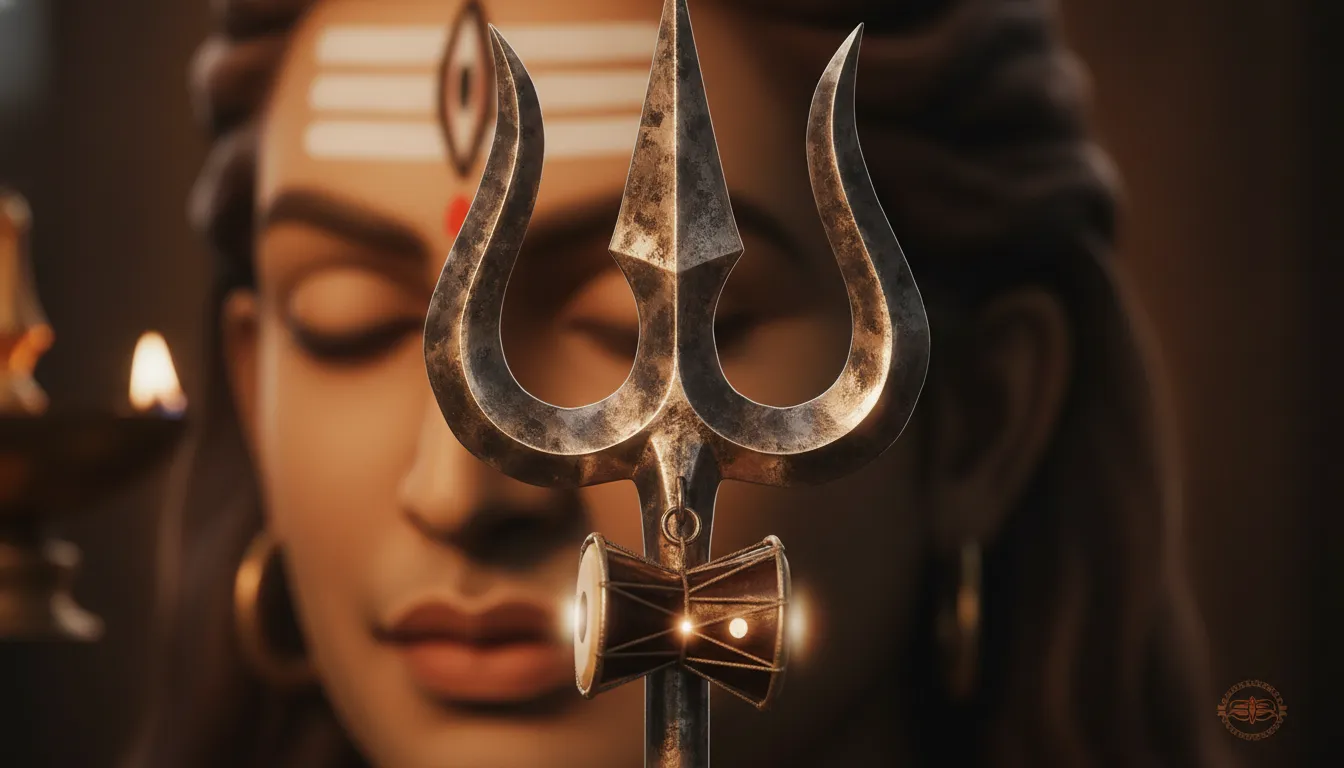 Close up macro shot of Shiva Trishul and third eye mahadev profile photo