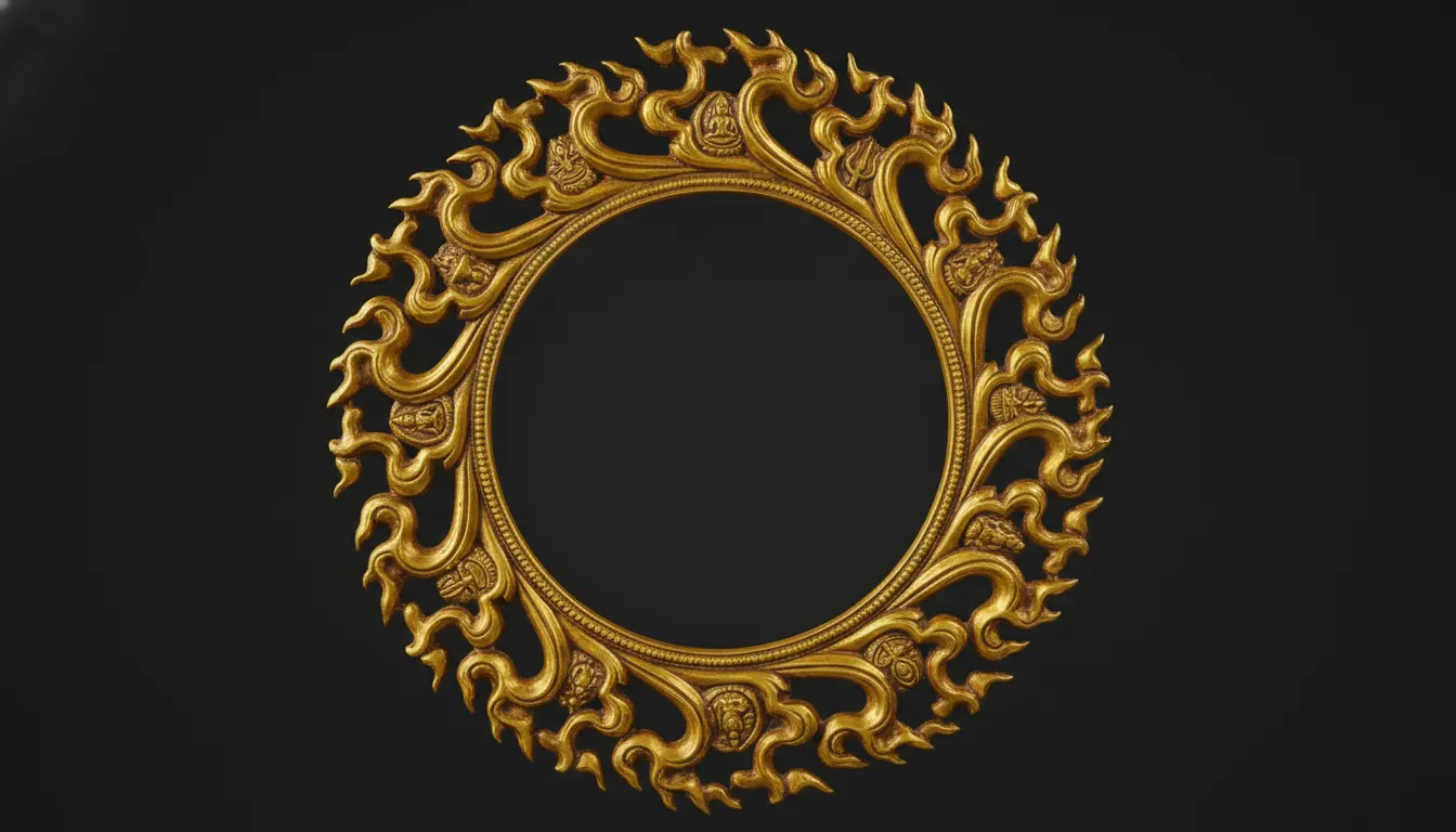 golden nataraja cosmic ring of fire prabha mandala intricate details