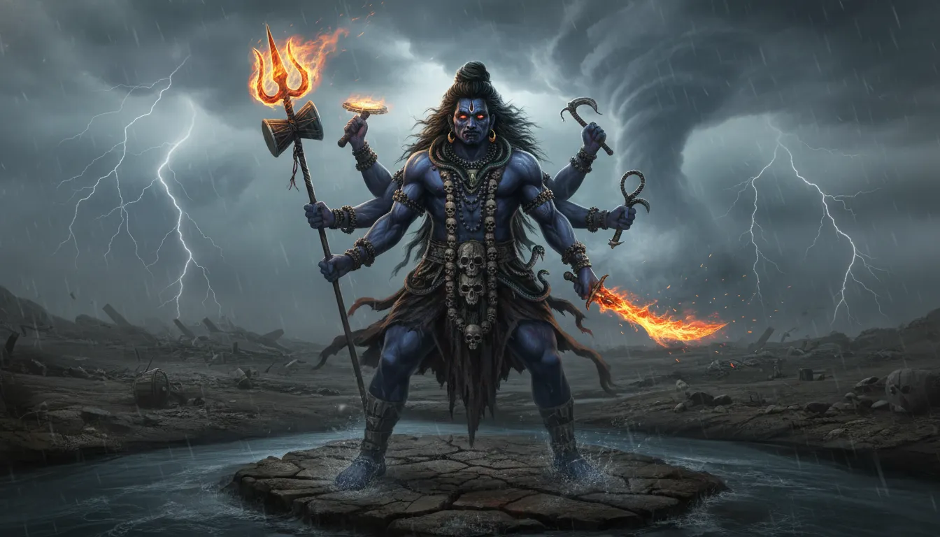 lord shiva kala bhairava trishul hd image storm