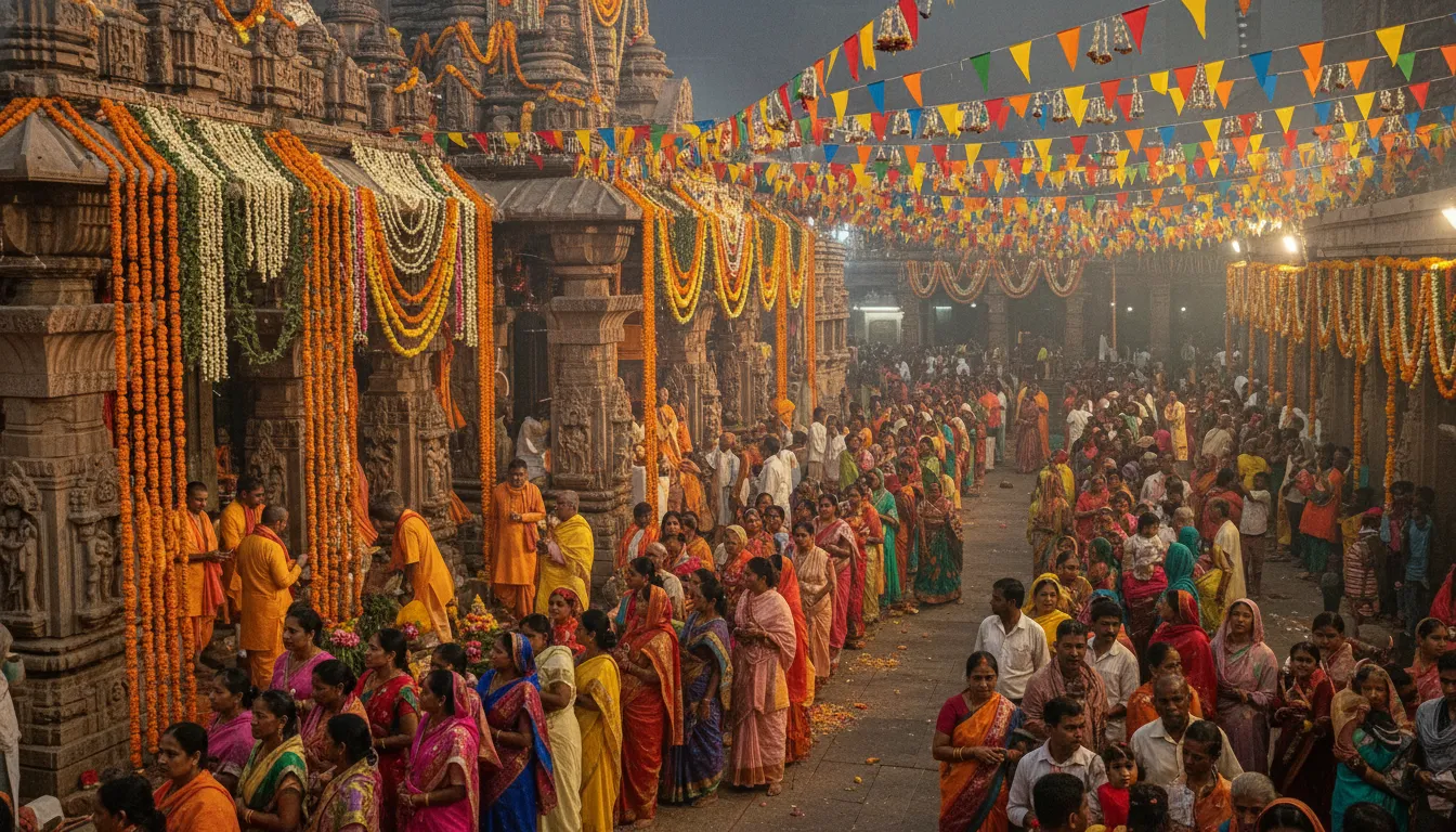 Galteshwar Mahadev temple decorated with flowers during Maha Shivratri