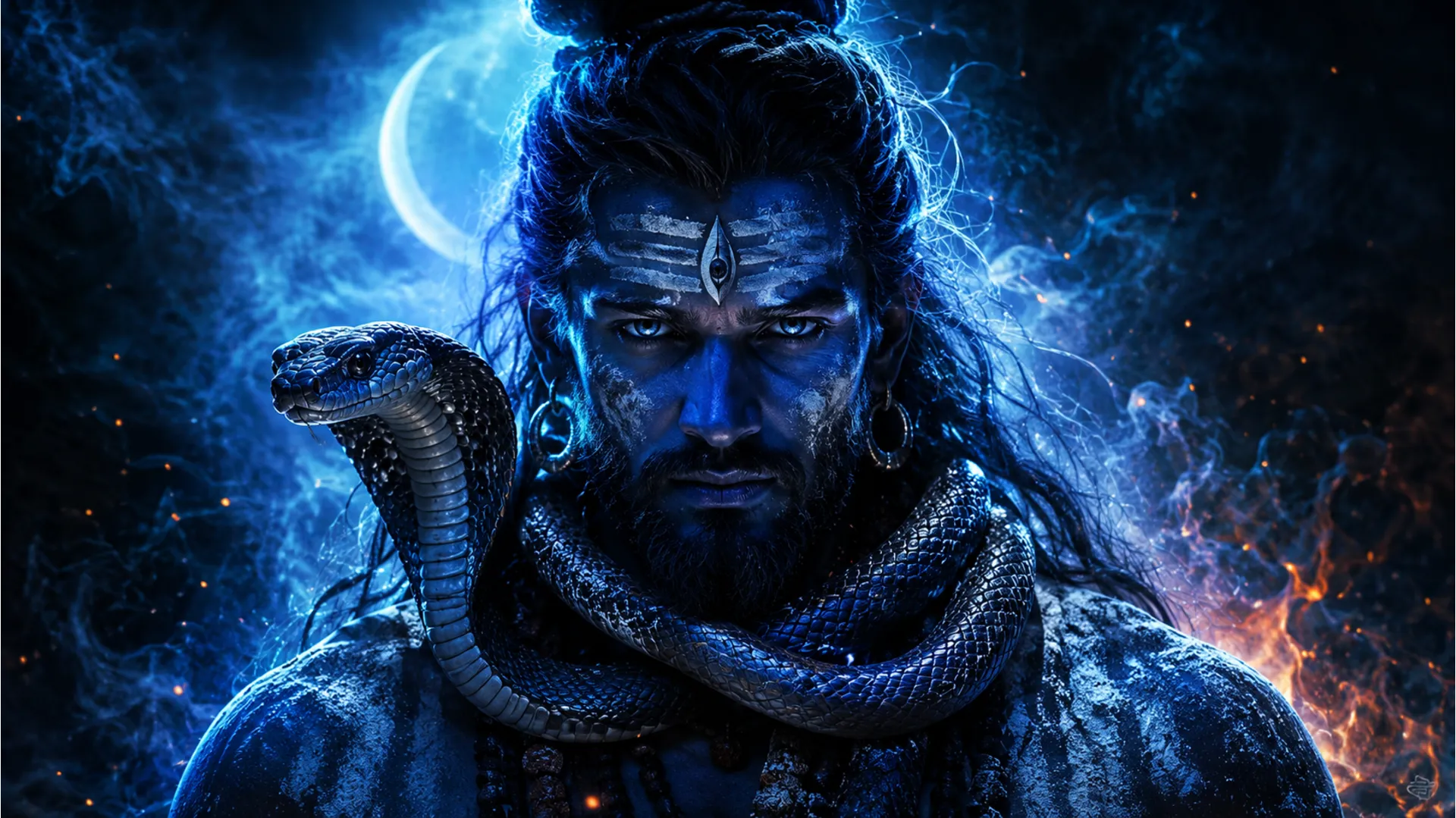 Lord Shiva Aghori avatar with mystical smoke wallpaper