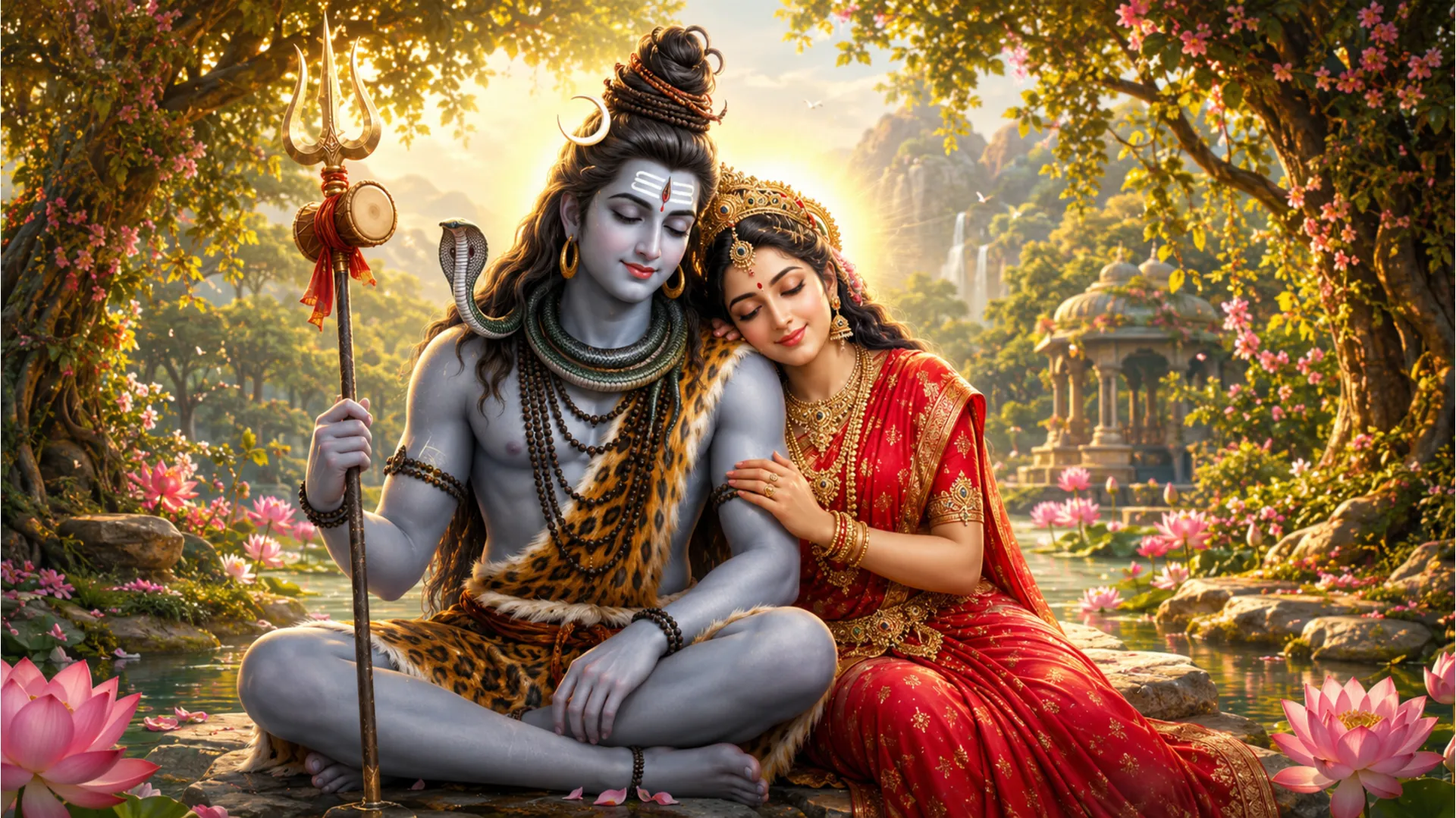 Shiv Shakti divine couple HD wallpaper 1080p