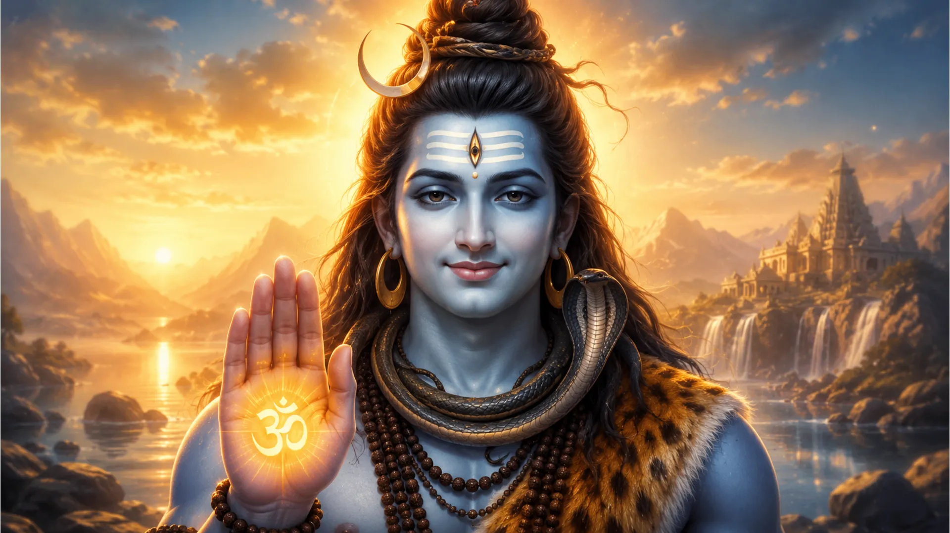 Mahadev giving blessings Abhaya Mudra portrait wallpaper