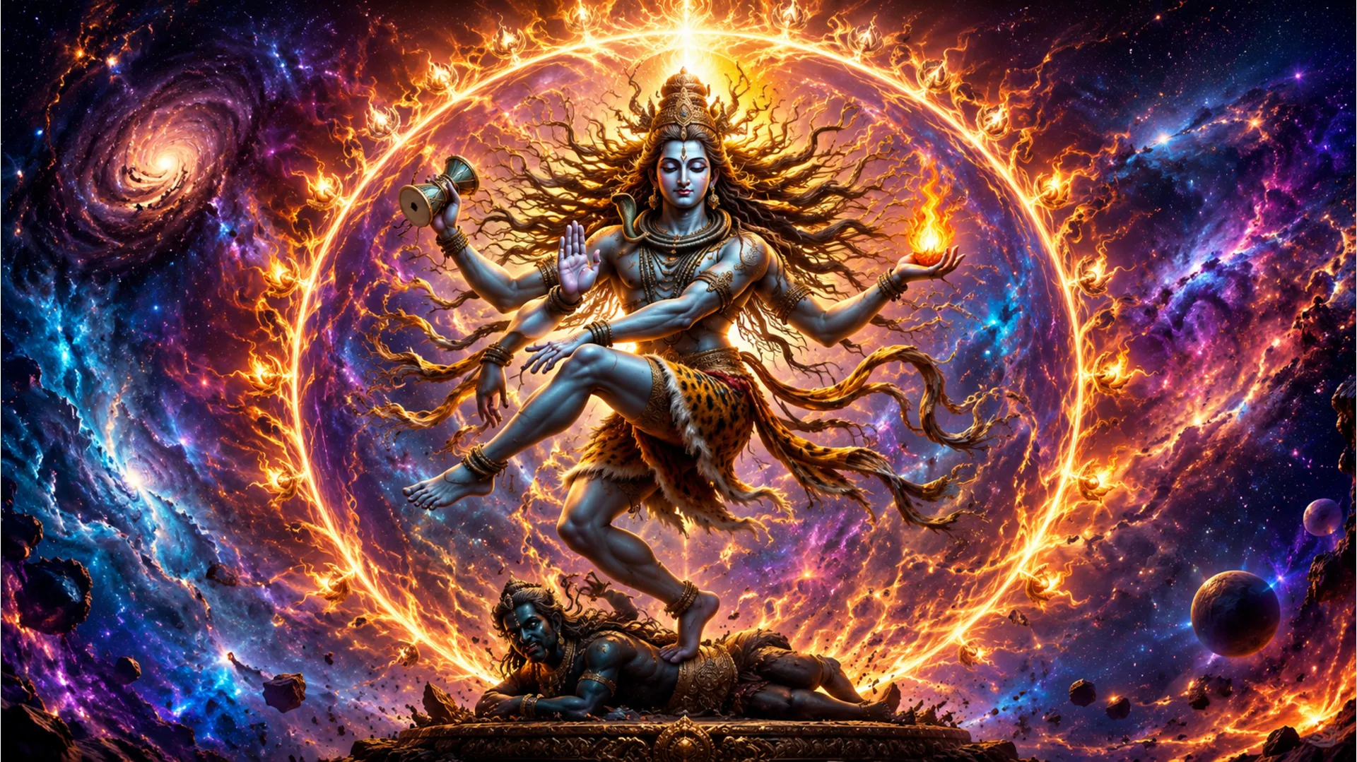 Lord Shiva performing Nataraja Tandava dance wallpaper 1080p