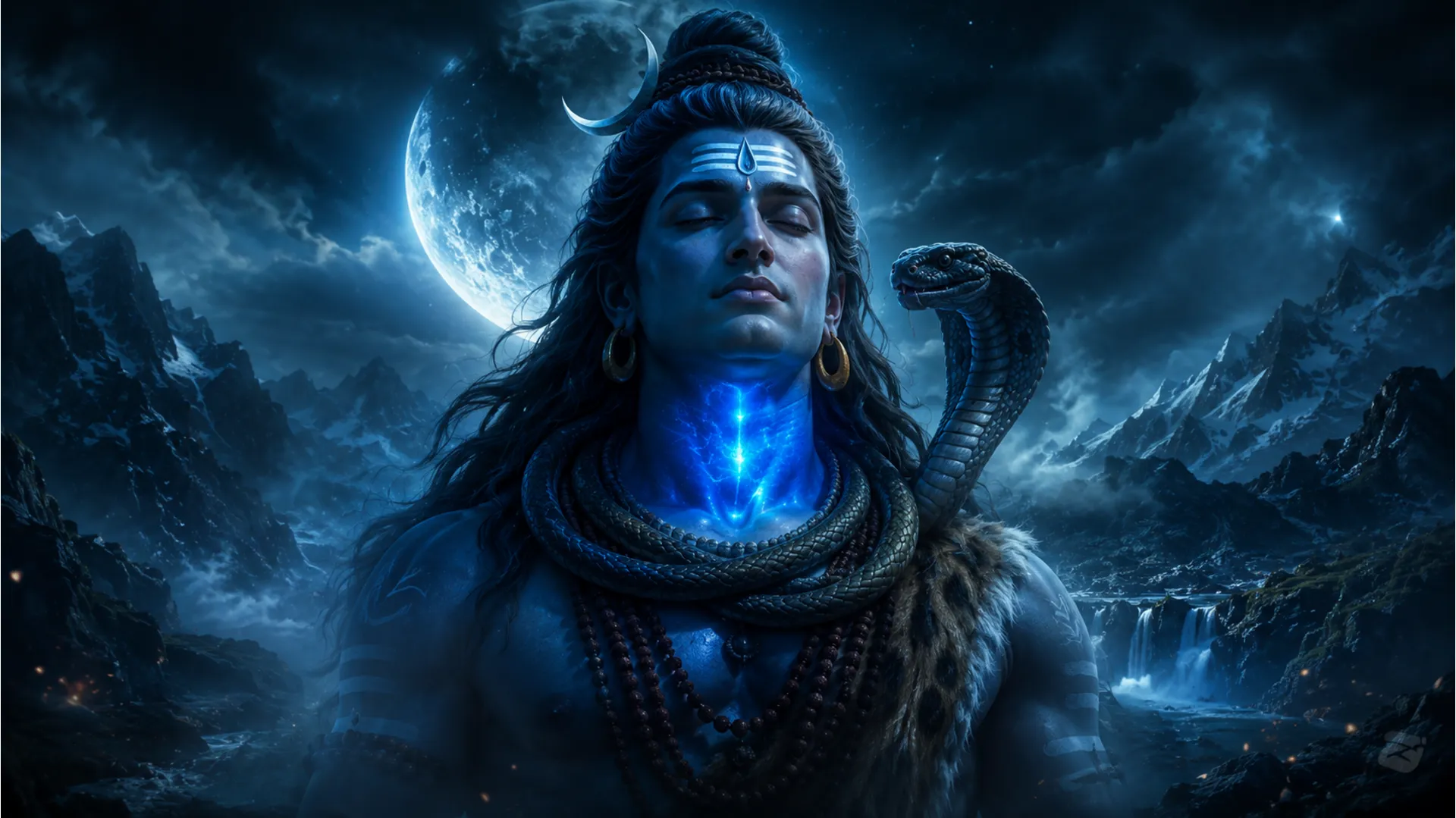 Lord Shiva drinking poison Neelkanth avatar wallpaper 1080p