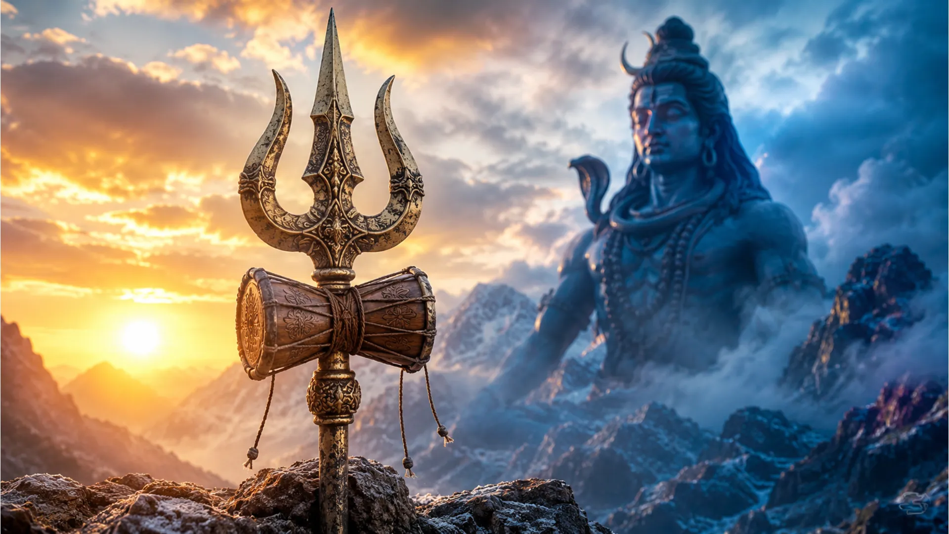 Angry Rudra avatar of Lord Shiva with glowing third eye 1080p HD wallpaper