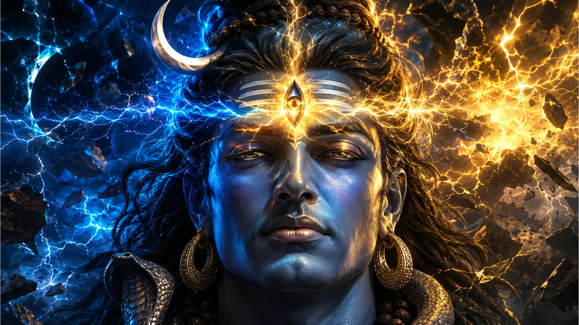Mahadev opening third eye cosmic energy wallpaper 1080p