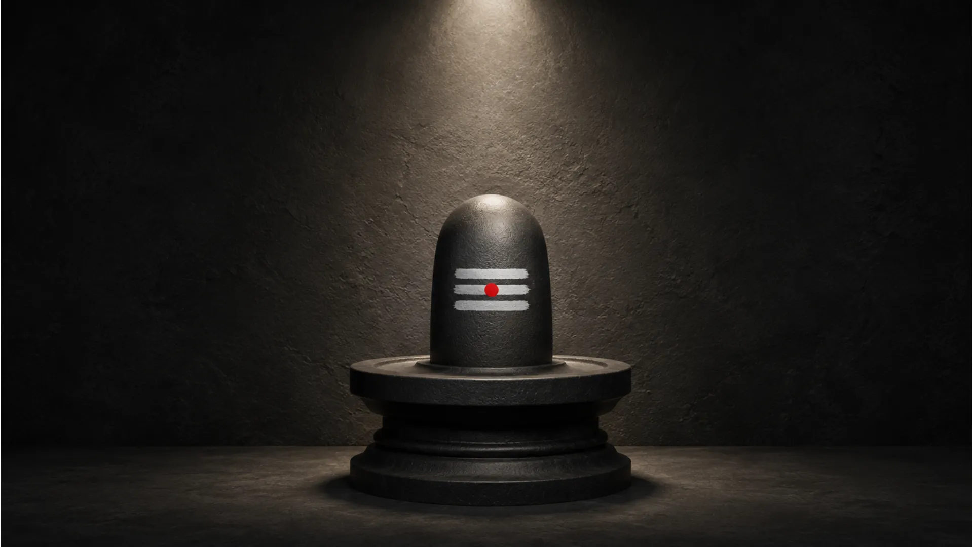 Minimalist dark grey full HD Shiva Lingam hd wallpapers 1080p with three white lines of Tripundra.