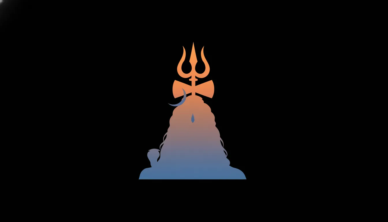 Minimalist vector silhouette of Lord Shiva with Trishul for AMOLED displays