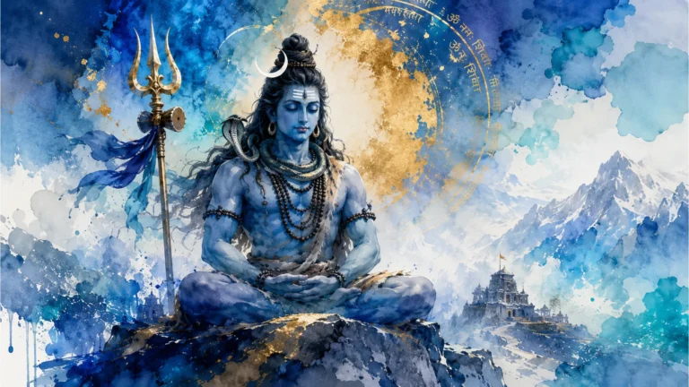 Beautiful watercolor painting of Lord Shiva wallpaper hd 1080p