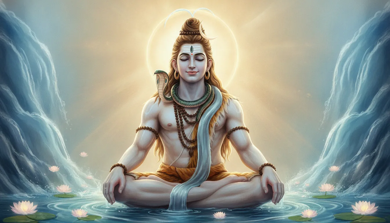 3D rendered realistic photo of Lord Shiva smiling