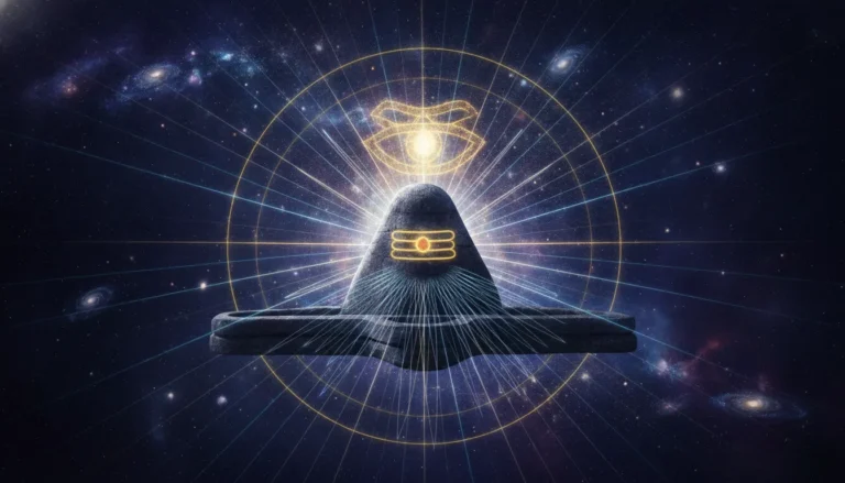 Kedarnath shivling hd images with abstract spiritual energy lines and cosmic meditation aura.