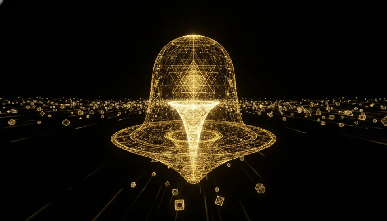 Abstract spiritual art of Mahakal Shivling with glowing mandalas and hungry energy.