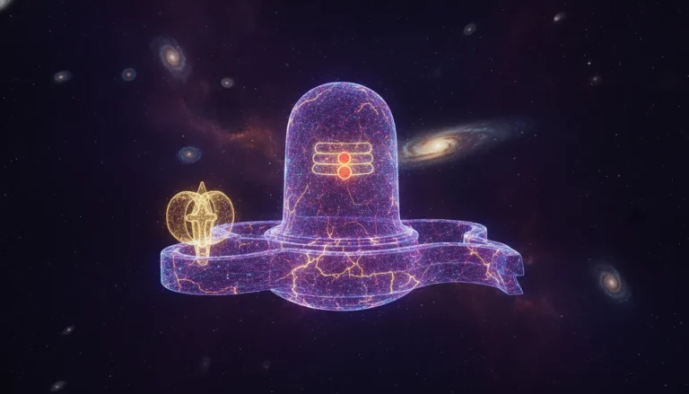 Modern digital abstract neon art shivling image in hd