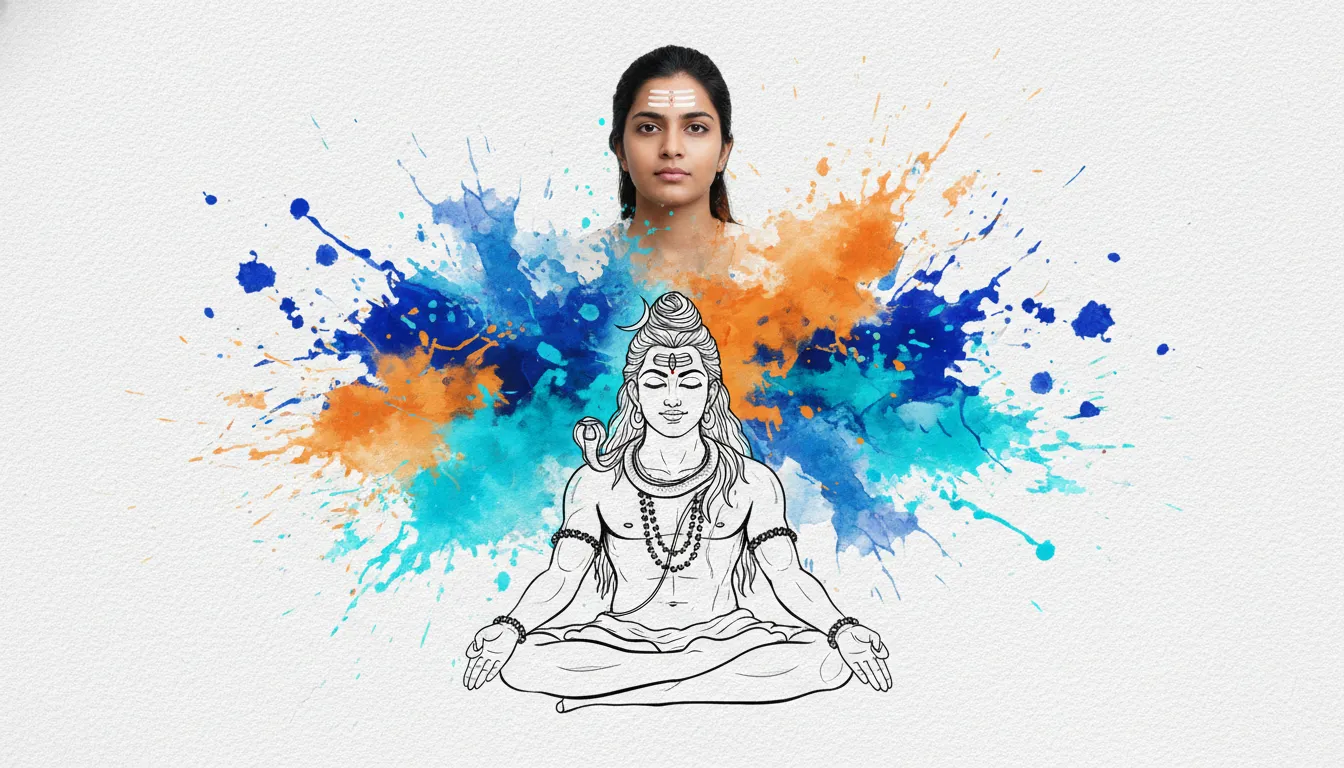 Abstract colorful watercolor splash Mahadev digital art photo edit