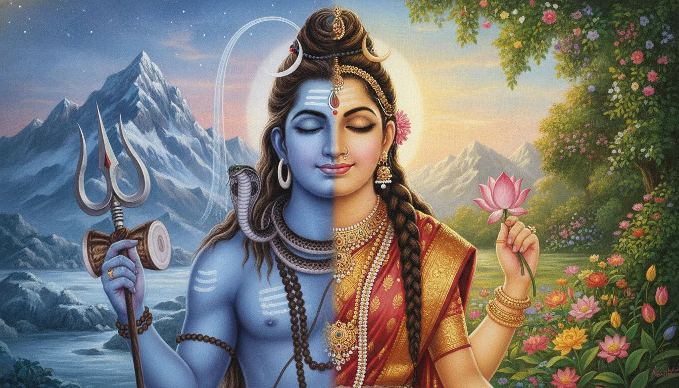 Half shiva half parvati ardhanarishvara wallpaper har mahadev photo