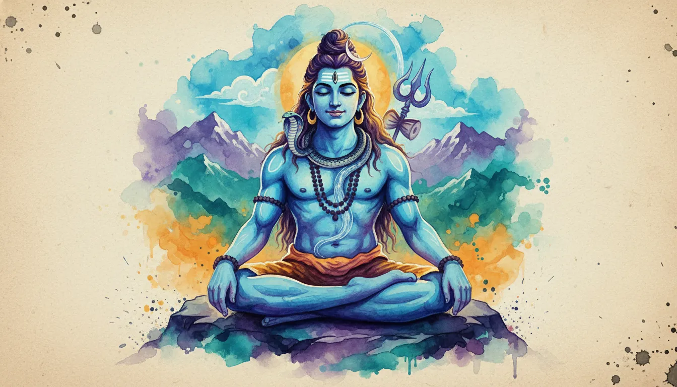 Colorful watercolor style Bholenath 1080p shiva hd wallpaper download