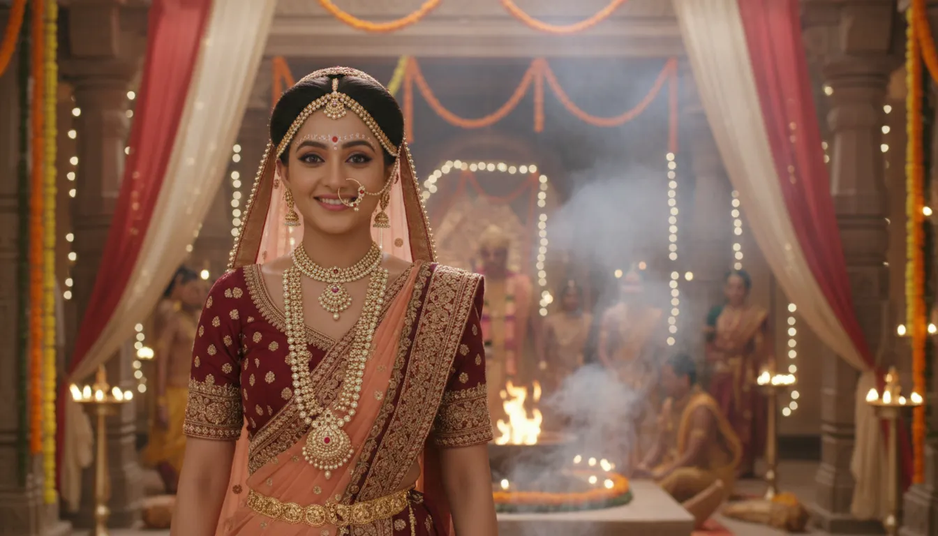 Real actress wedding look from Har Har Mahadev television serial.