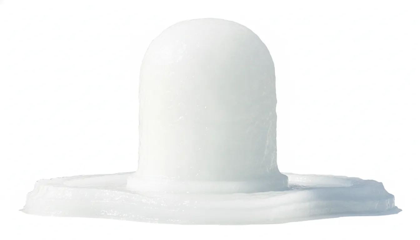 Bright white glowing Amarnath shivling image without background