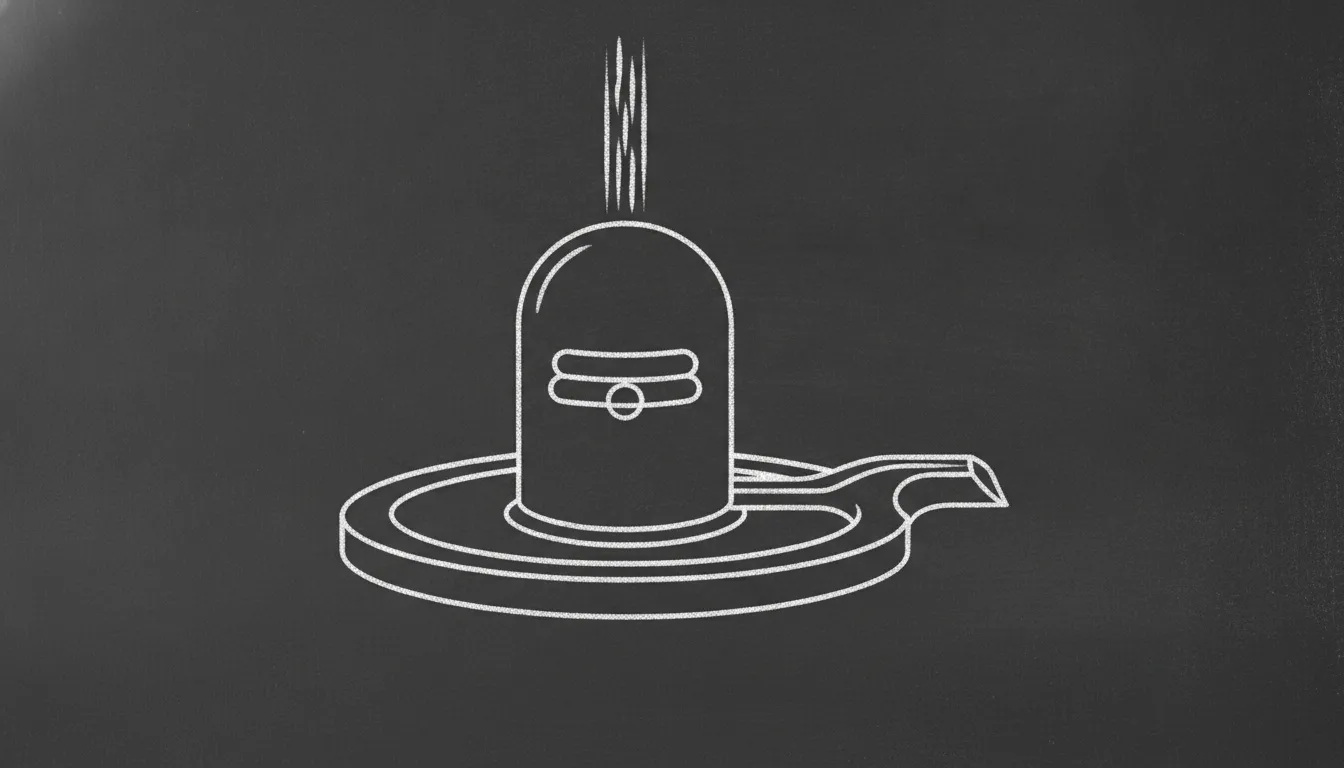 White minimalist line art clip art images of shivling on dark background