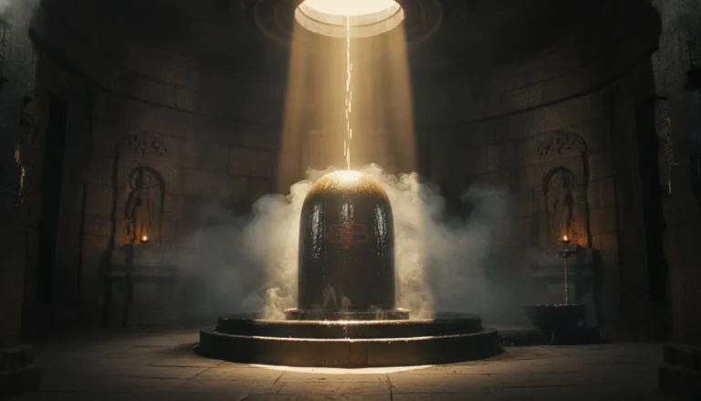 Diler movie full hd shivling image with a divine golden glow in a cinematic setup.