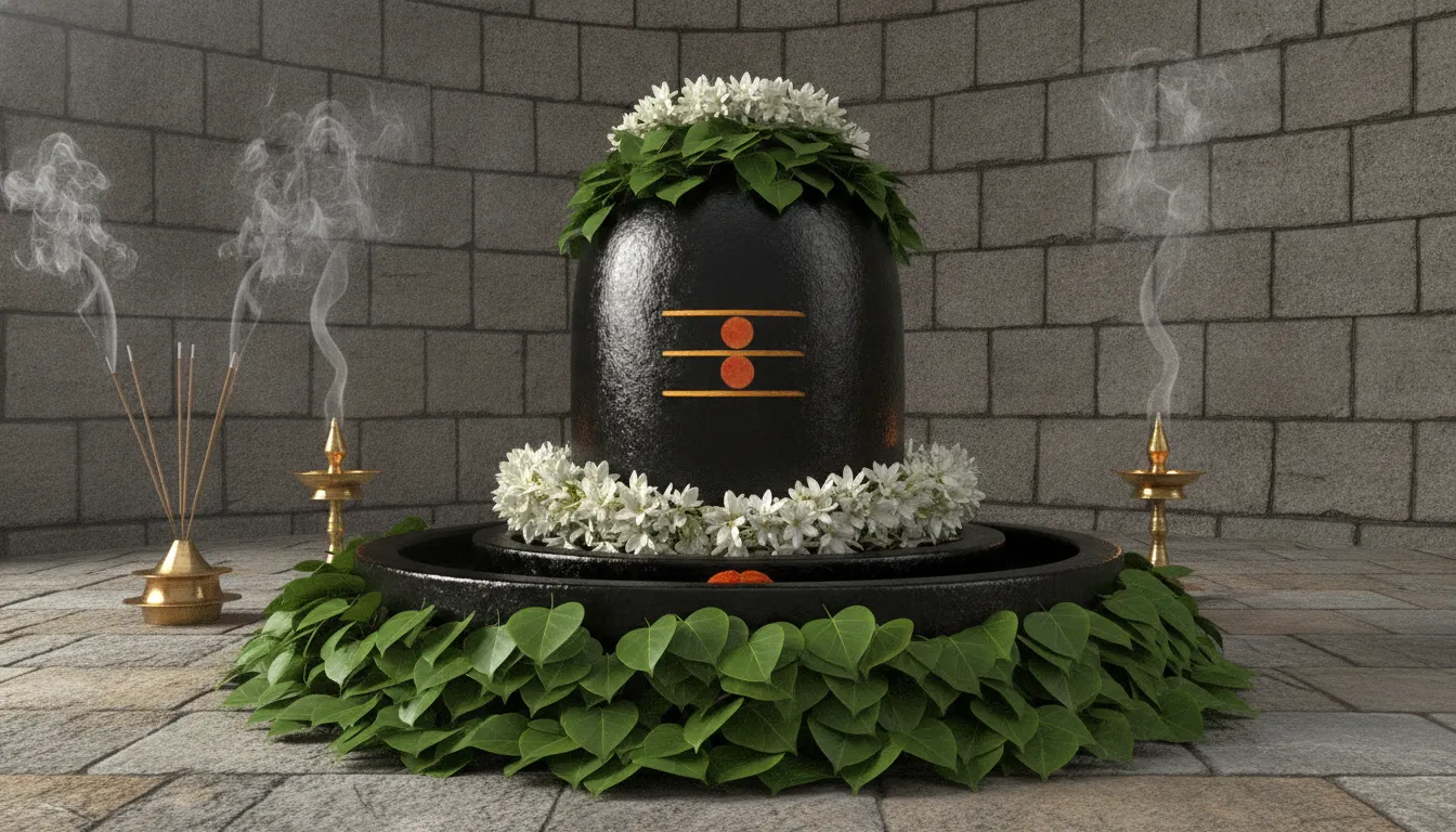 High definition animated image of a powerful Shivling in a thunderstorm.