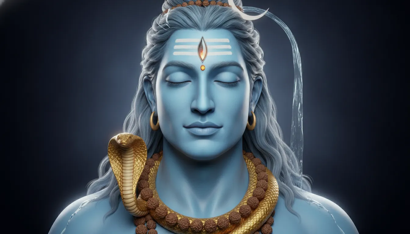 High definition blue color har har mahadev 3d photo closeup.