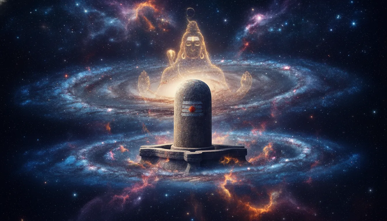 Abstract Shivling representing cosmic energy and the universe