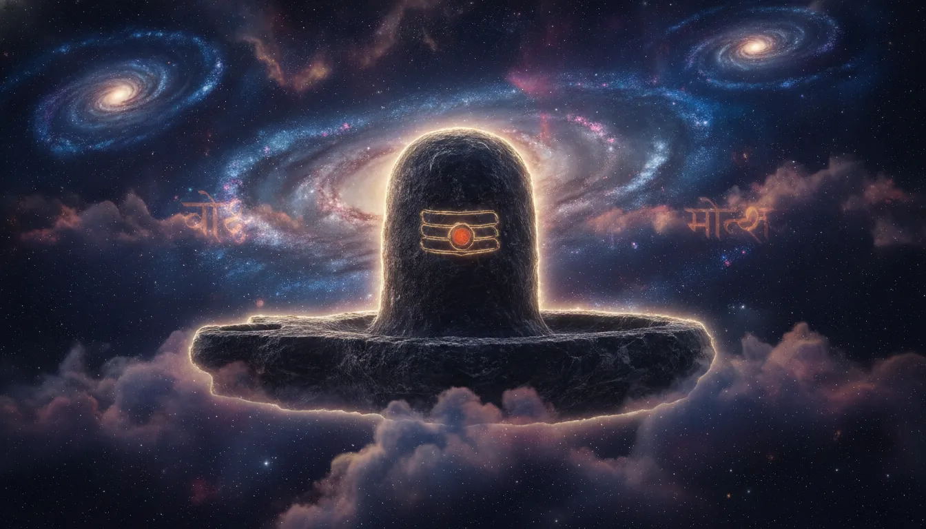 Abstract cosmic shivling 4K images with galaxy and nebula background