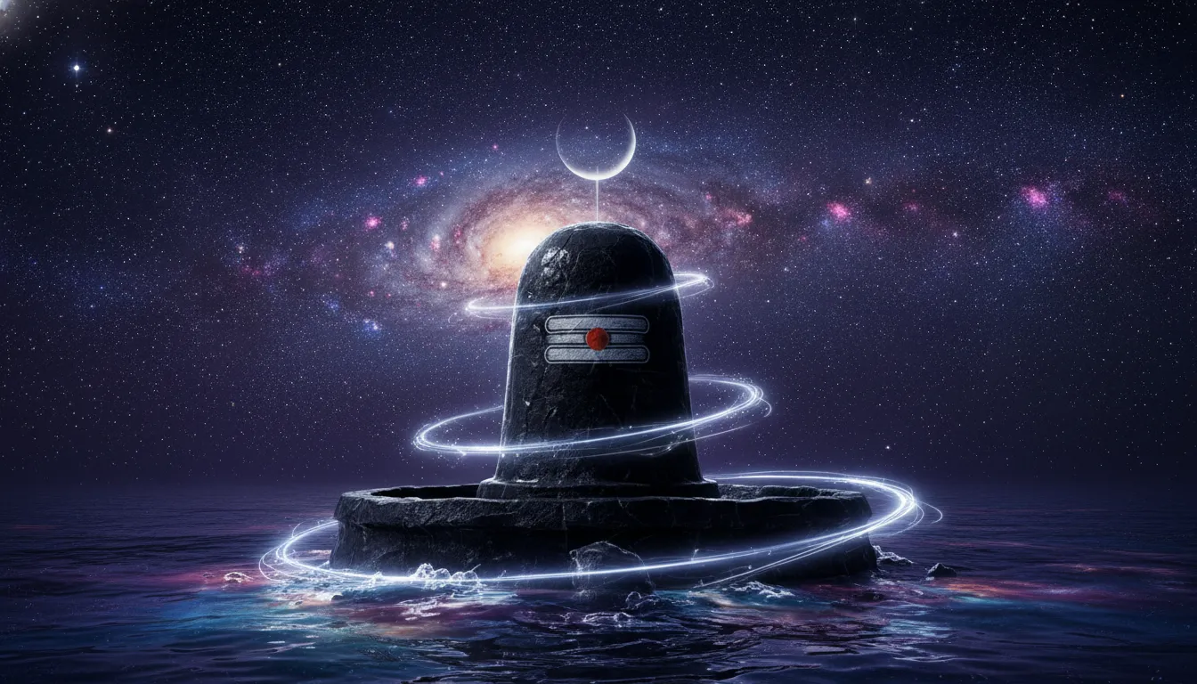 Cosmic universe backdrop shivling image hd wallpaper 1080p free download with vibrant galaxy stars.