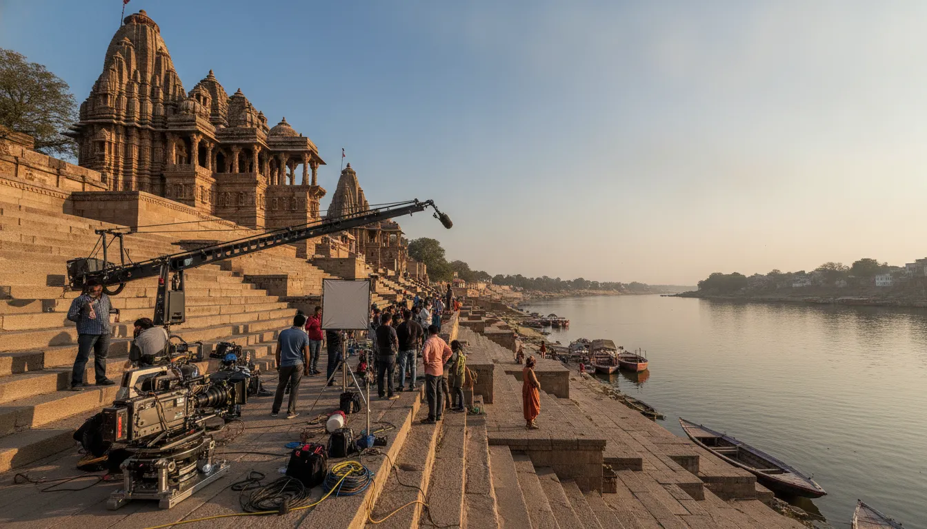 Beautiful scenic view of Maheshwar Ghats where Dabangg 3 movie was filmed.