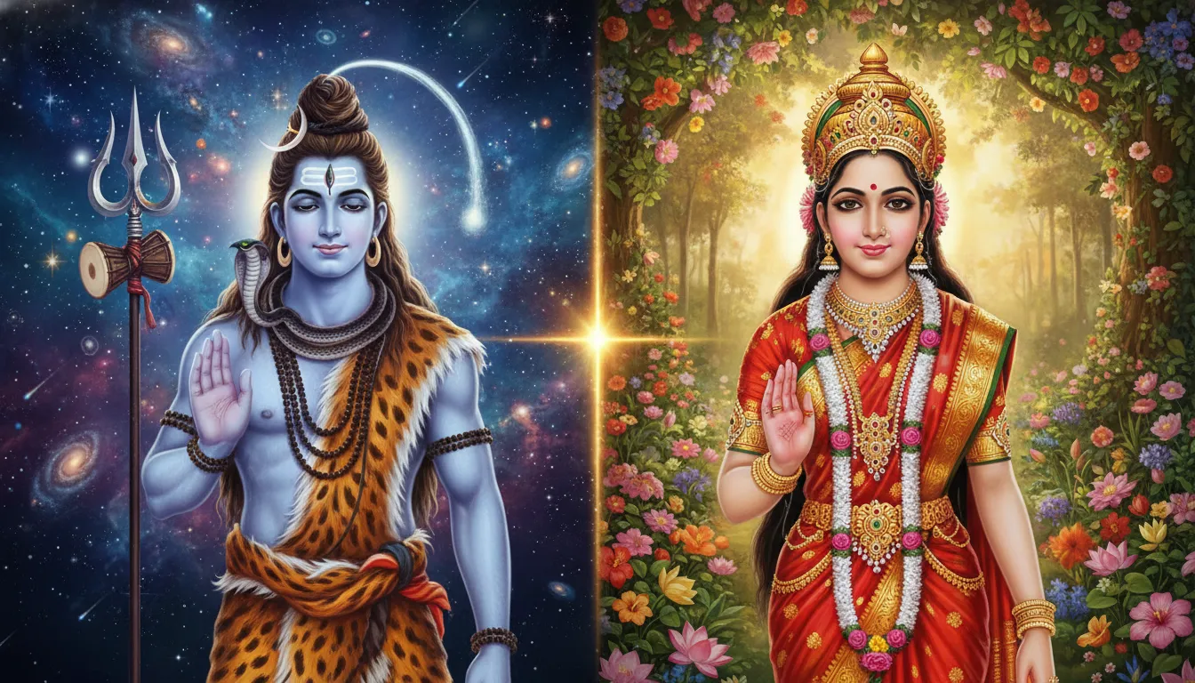 Har Har Mahadev HD photo wallpaper representing Ardhanarishvara form of Shiva and Parvati.