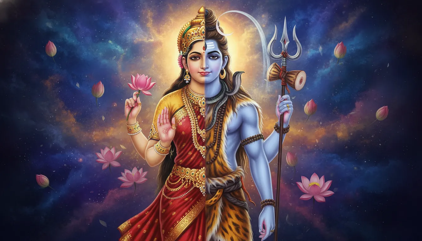 Cosmic ardhanarishvara har har mahadev photo hd new.