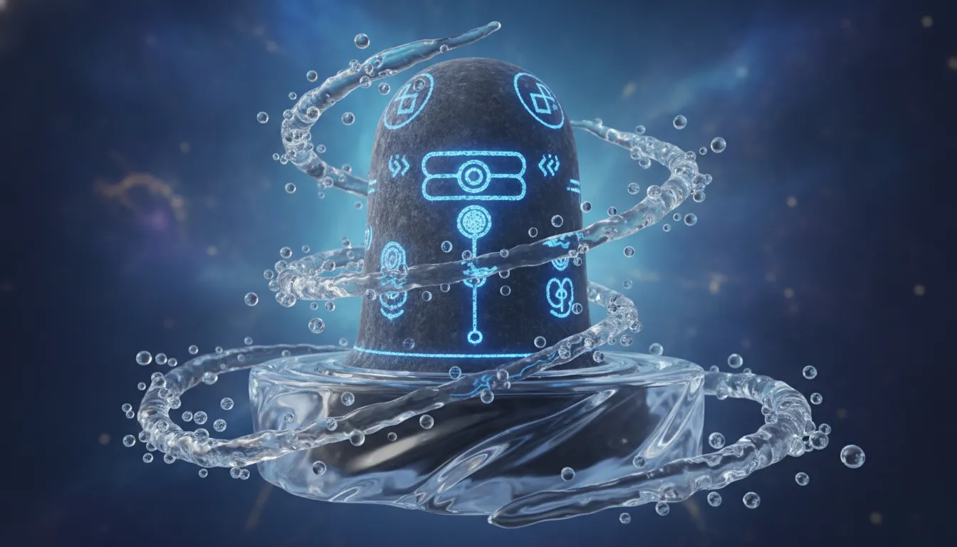 Digital art HD images of bahubali shivling with glowing energy