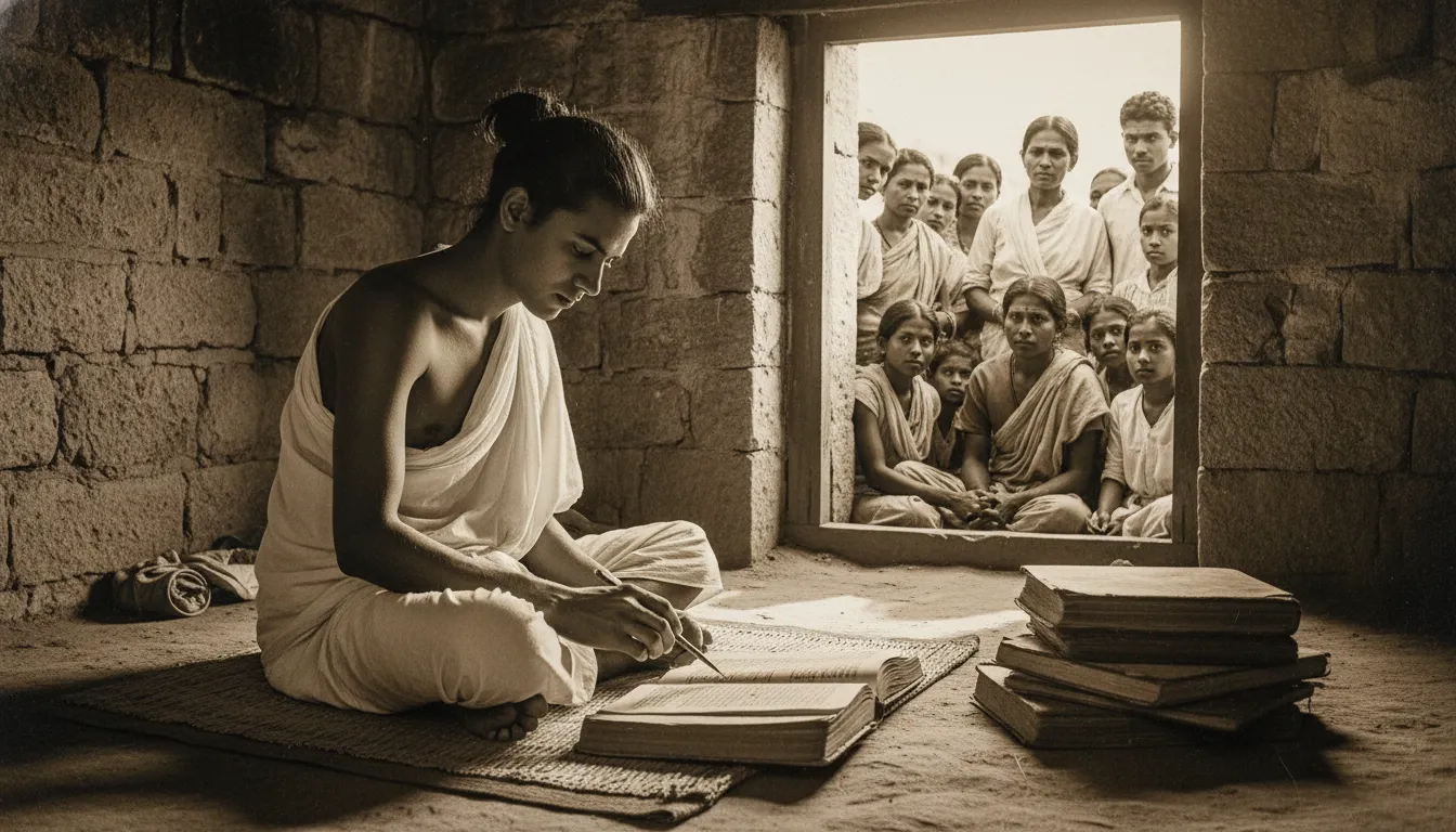 A restored vintage-style photograph documenting an early period in the spiritual journey of Dr Shivling Shivacharya Maharaj.