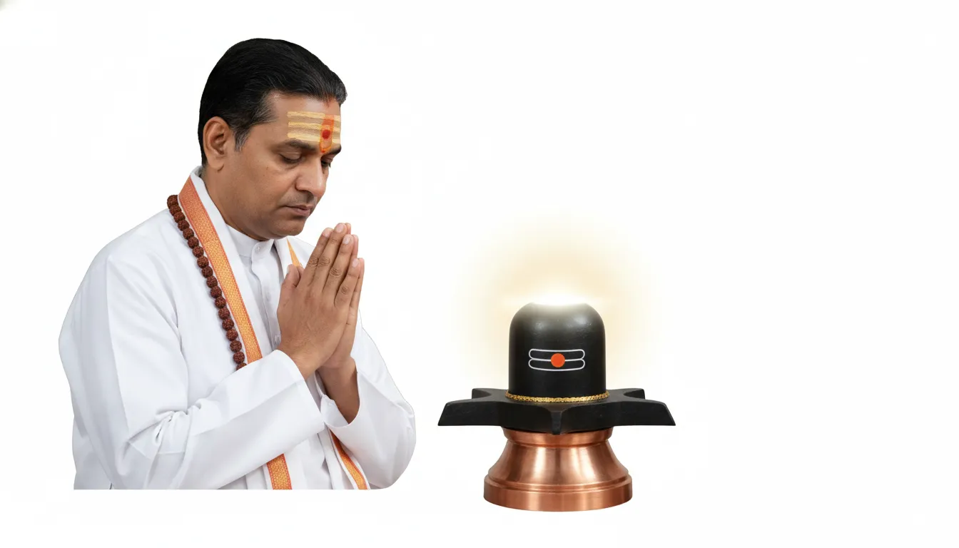High-resolution transparent PNG cutout of Dr Shivling Shivacharya Maharaj for digital art and graphic design.