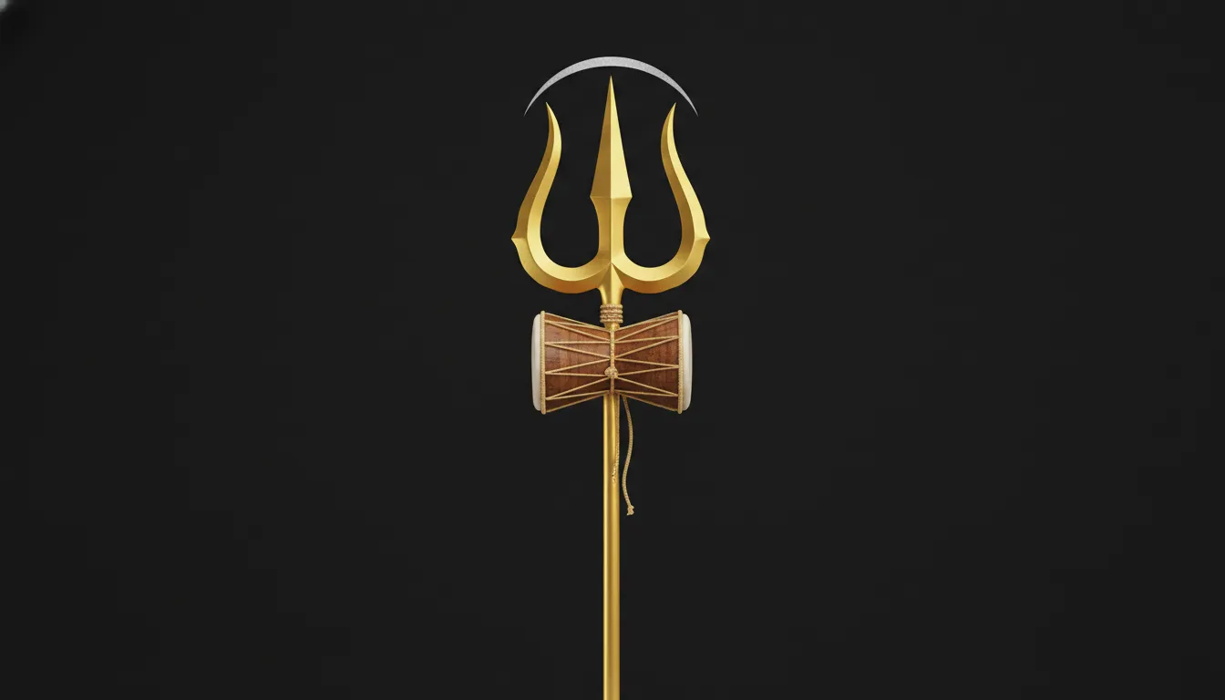 Minimalist Trishul symbol Har Har Mahadev photo HD free download.