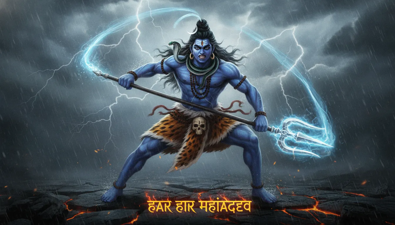 Dynamic and powerful Rudra avatar of Lord Shiva for Har Har Mahadev Ka Photo