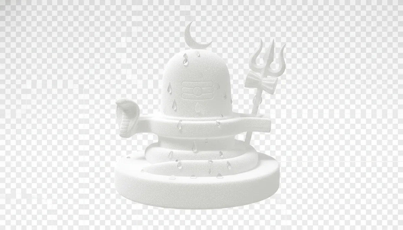 Premium frosted crystal style white stone shivling PNG graphic