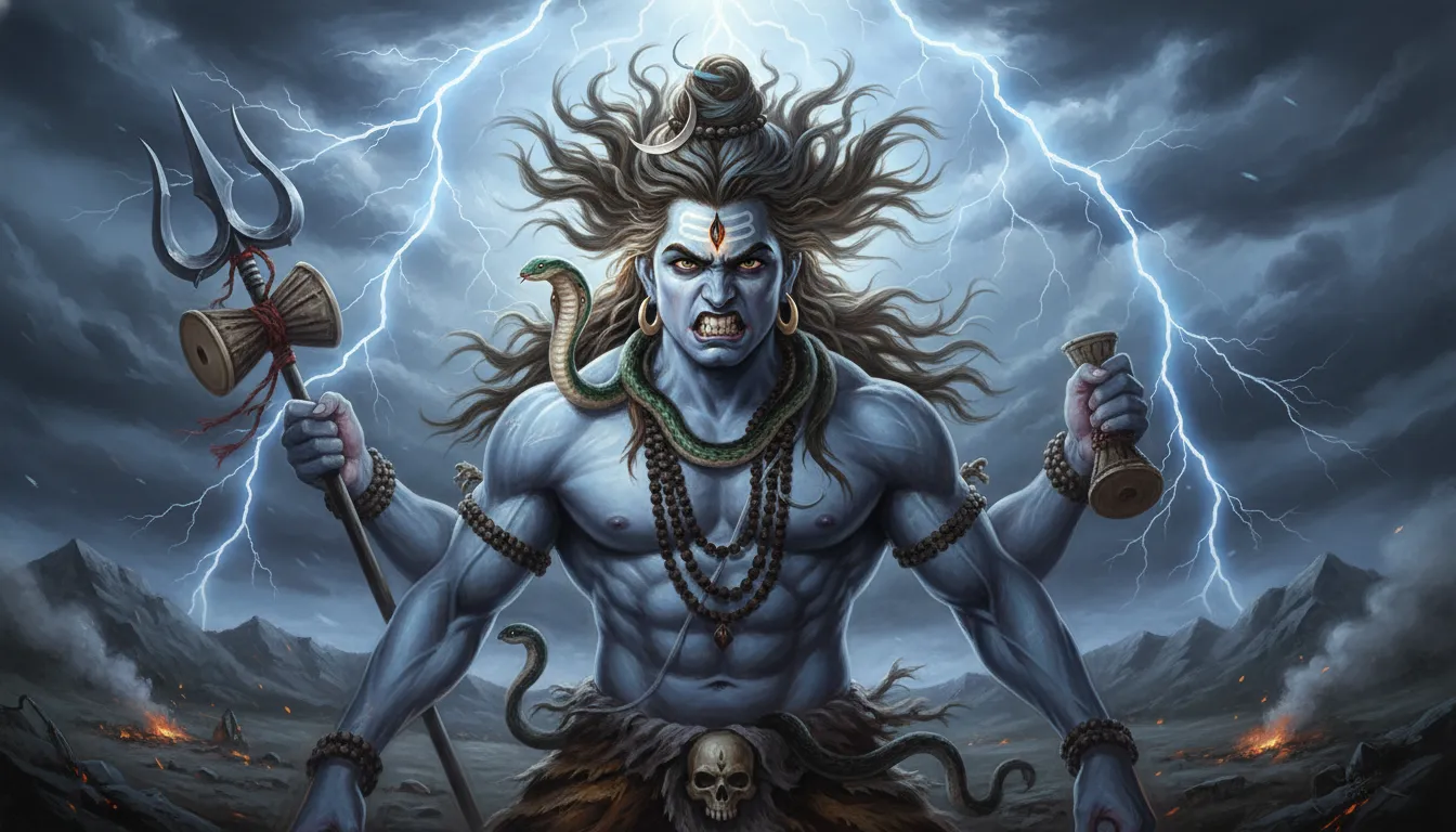 Angry lord shiva rudra avatar hd wallpaper.