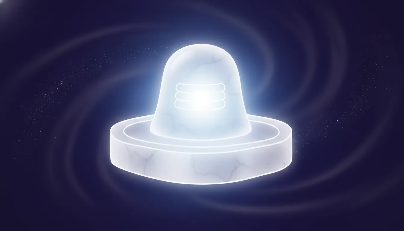 Divine glowing white stone shivling spiritual PNG image
