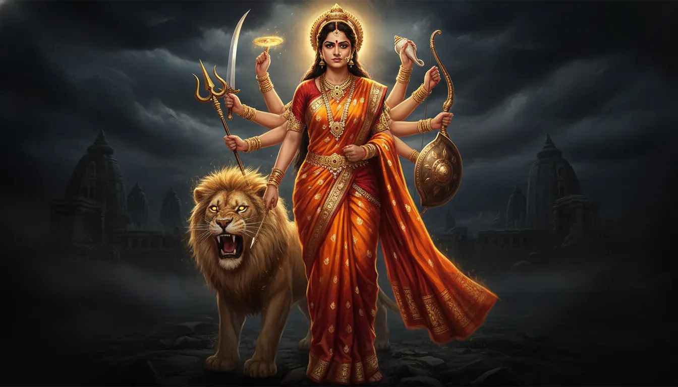 Powerful look of actress as Goddess Durga in Har Har Mahadev.